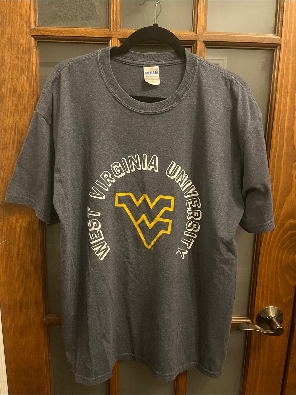 Gildan West Virginia University Gray T-Shirt with Gold Logo